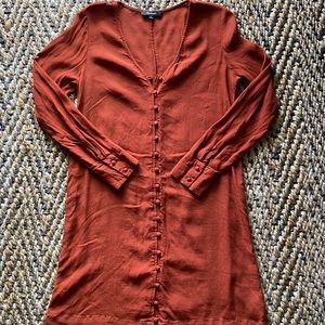 Madewell Heather Long-Sleeve Button-Front Dress